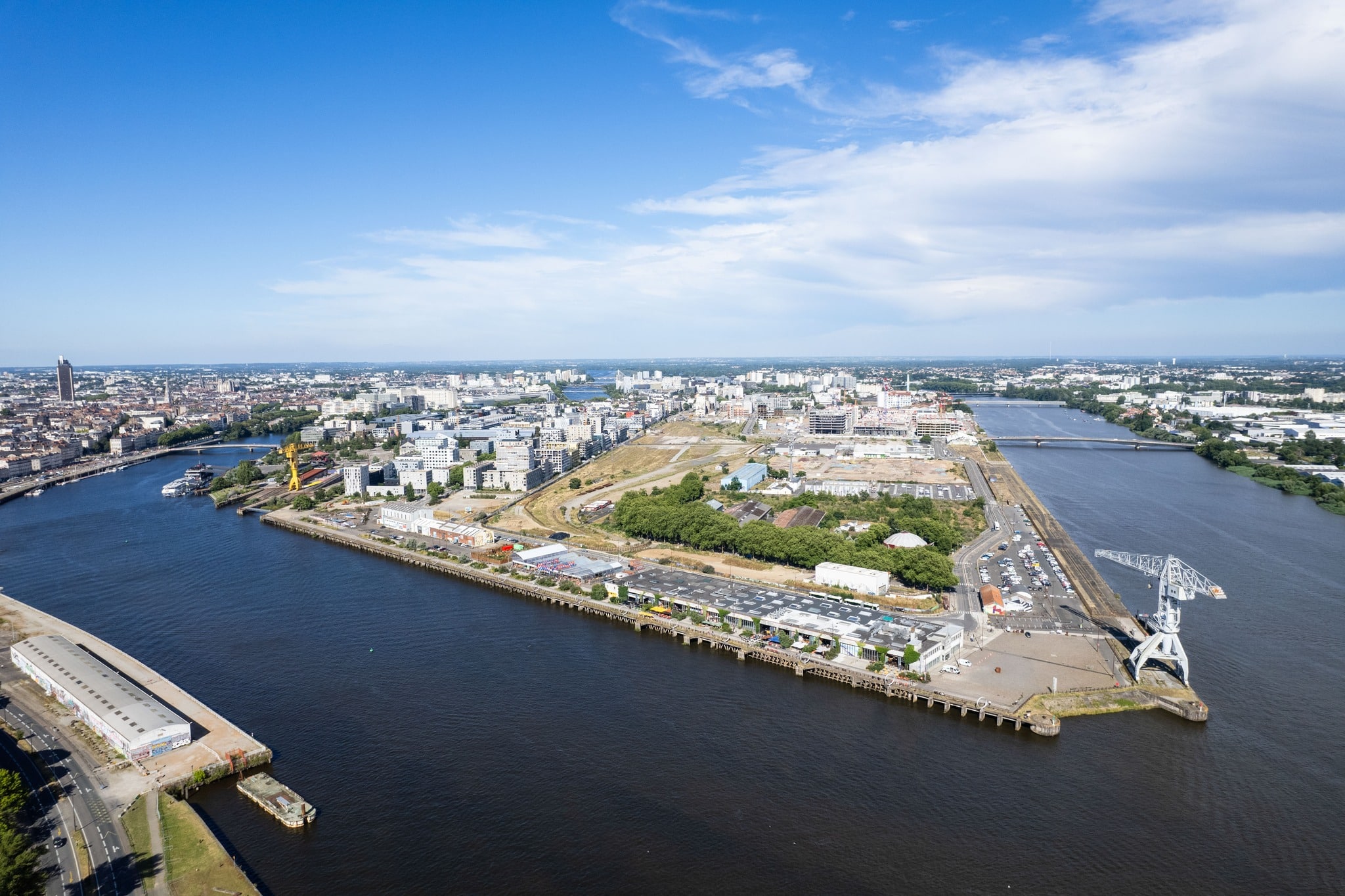 Vue aérienne depuis Sainte-Anne / Bas-Chantenay à Nantes