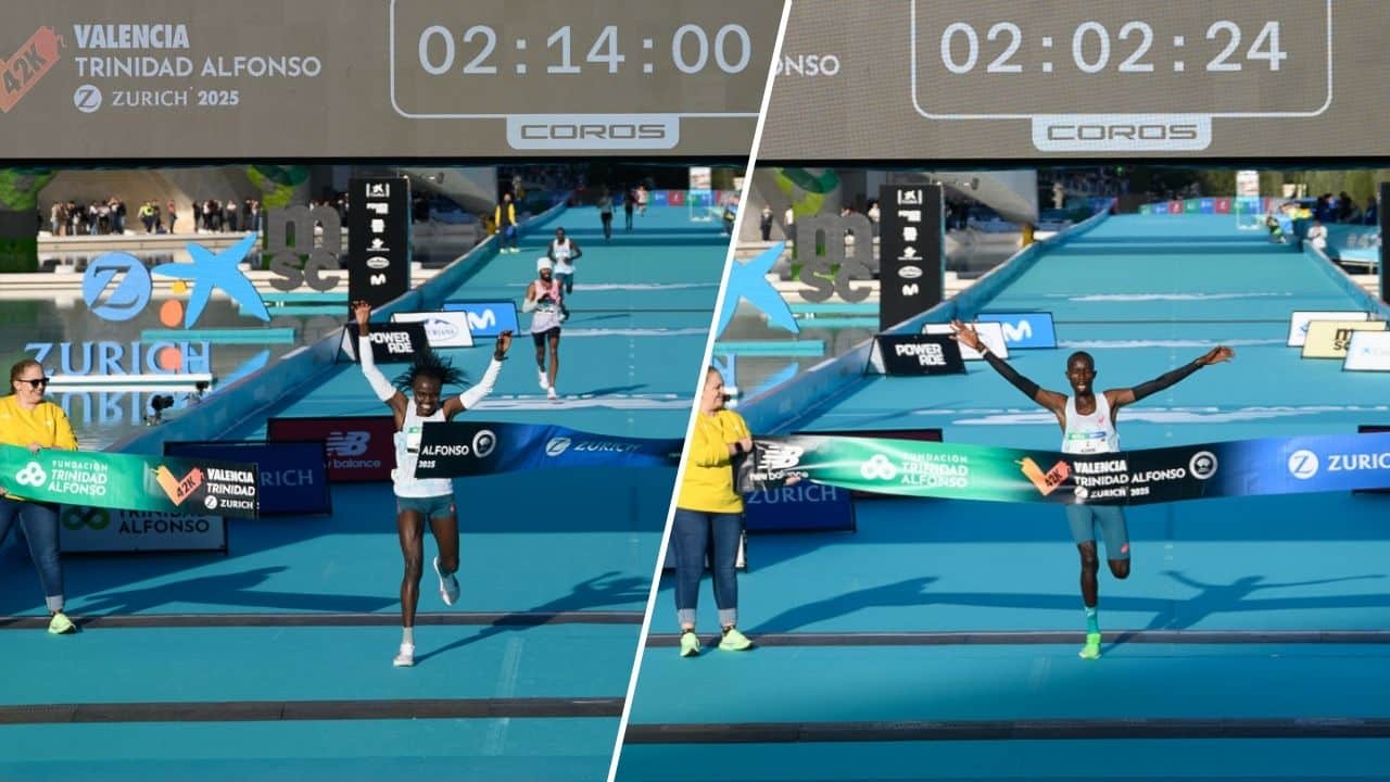 Le Marathon de Valence 2025 a été spectaculaire : victoire éclatante de John Korir (2h02’24) et record de l’épreuve pour Joyciline Jepkosgei (2h14’00). Analyse complète des courses hommes et femmes, performances françaises, temps forts et déclarations des champions.