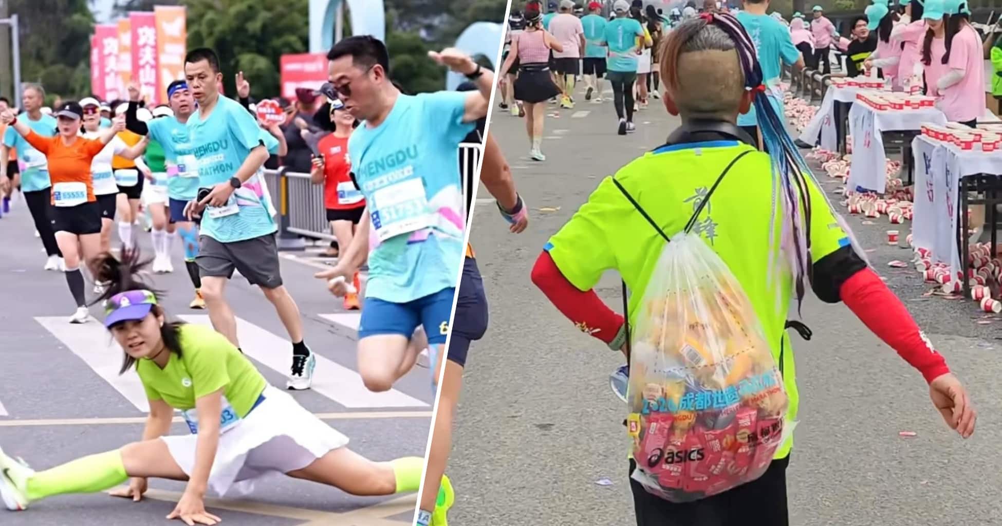 Marathon de Chengdu : gels dans le sac, grand écart sur la route... et une ligne invisible franchie